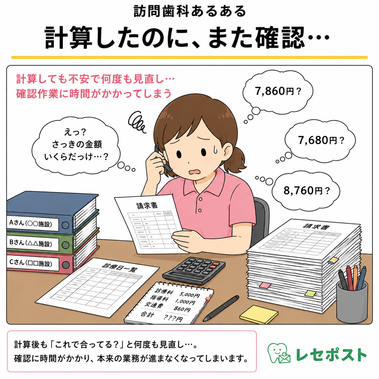 計算しても不安で、何度も見直し…