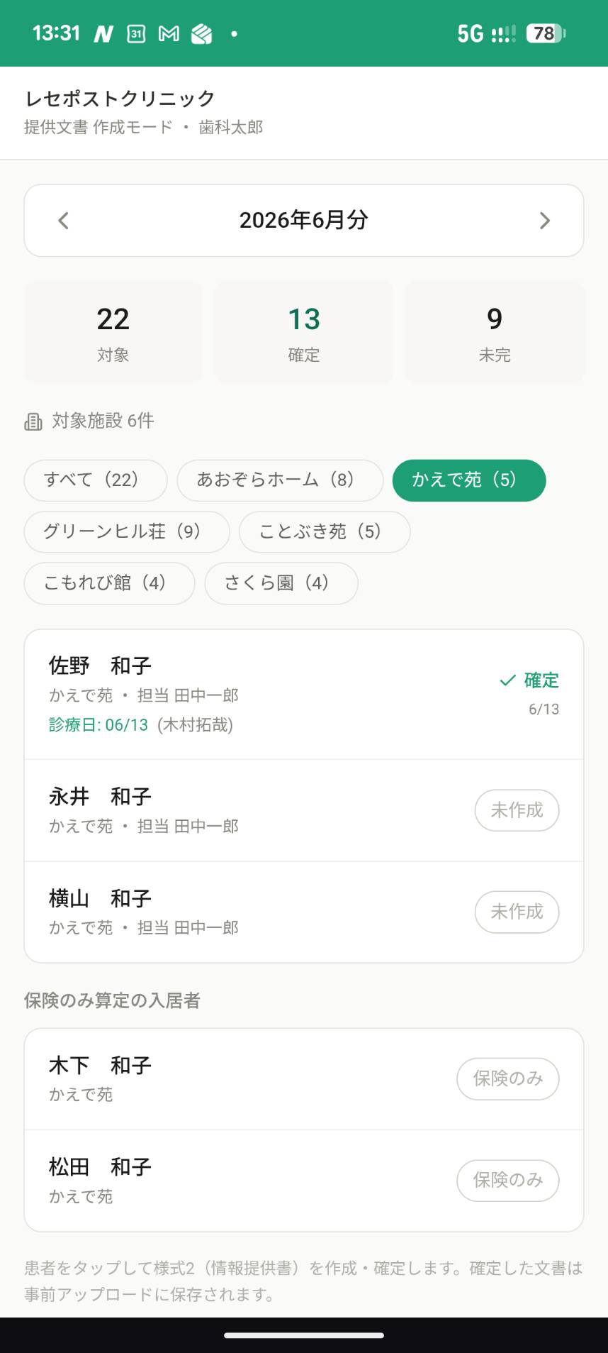 患者を選ぶ